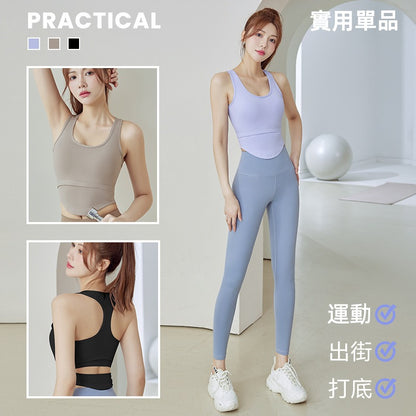 【UAa09】瑜珈跑步健身防震帶胸墊工字美背U型下擺運動背心★Chiu3★